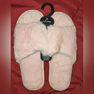 Pink Open Toe Cushioned InSole Slippers Size 9  Inside/Outside Slippers